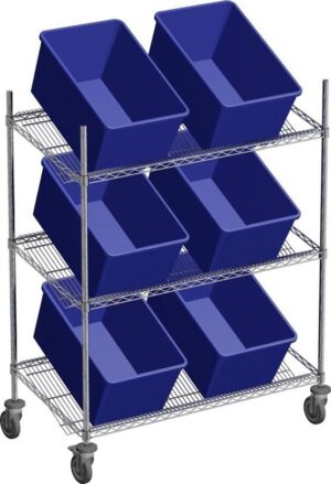 Rolling Sorting Cart With 3 Shelves